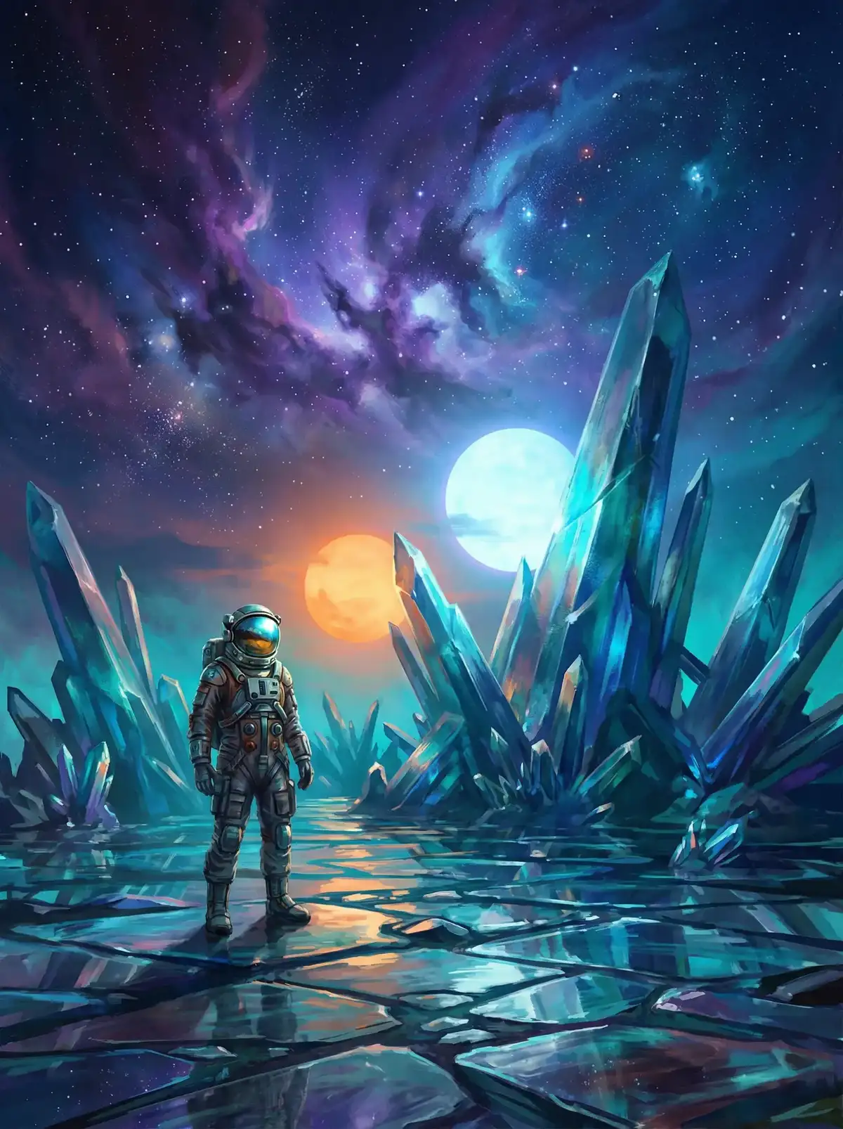 海角社 - 异星探索者在结晶星球表面行走